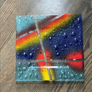 Colorful Abstract Glass Art Piece